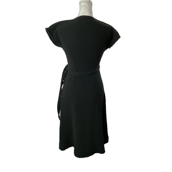 MARINE LAYER Women Maddie Wrap Gauze Dress SZ XS Black Cap Sleeves Summer 10-13 - Picture 4 of 15